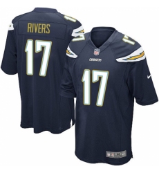 Men's Nike Los Angeles Chargers #17 Philip Rivers Game Navy Blue Team Color NFL Jersey