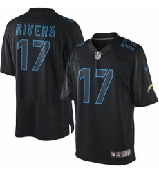 Men's Nike Los Angeles Chargers #17 Philip Rivers Limited Black Impact NFL Jersey