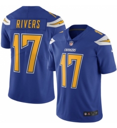 Men's Nike Los Angeles Chargers #17 Philip Rivers Limited Electric Blue Rush Vapor Untouchable NFL Jersey