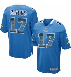 Men's Nike Los Angeles Chargers #17 Philip Rivers Limited Electric Blue Strobe NFL Jersey