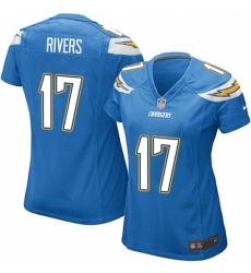 Women's Nike Los Angeles Chargers #17 Philip Rivers Game Electric Blue Alternate NFL Jersey