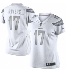 Women's Nike Los Angeles Chargers #17 Philip Rivers Limited White Platinum NFL Jersey