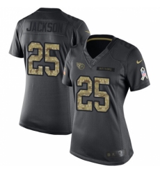 Women's Nike Tennessee Titans #25 Adoree' Jackson Limited Black 2016 Salute to Service NFL Jersey