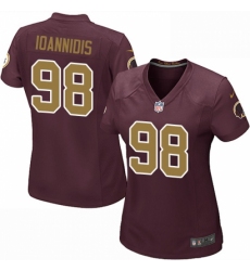 Men's Nike Washington Redskins #98 Matt Ioannidis Game Burgundy Red Gold Number Alternate 80TH Anniversary NFL Jersey