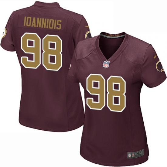Men's Nike Washington Redskins #98 Matt Ioannidis Game Burgundy Red Gold Number Alternate 80TH Anniversary NFL Jersey Men's Nike Washington Redskins #98 Matt Ioannidis Game Burgundy Red Gold Number Alternate 80TH Anniversary NFL Jersey