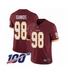 Men's Washington Redskins #98 Matt Ioannidis Burgundy Red Team Color Vapor Untouchable Limited Player 100th Season Football Jersey