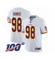 Men's Washington Redskins #98 Matt Ioannidis White Vapor Untouchable Limited Player 100th Season Football Jersey