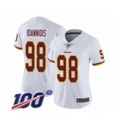 Women's Washington Redskins #98 Matt Ioannidis White Vapor Untouchable Limited Player 100th Season Football Jersey