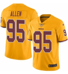 Men's Nike Washington Redskins #95 Jonathan Allen Limited Gold Rush Vapor Untouchable NFL Jersey