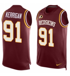 Men's Nike Washington Redskins #91 Ryan Kerrigan Limited Red Player Name & Number Tank Top NFL Jersey