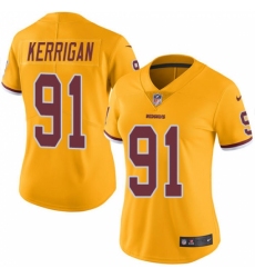 Women's Nike Washington Redskins #91 Ryan Kerrigan Limited Gold Rush Vapor Untouchable NFL Jersey