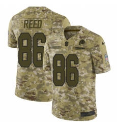 Men's Nike Washington Redskins #86 Jordan Reed Burgundy Limited Camo 2018 Salute to Service NFL Jersey