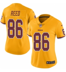 Women's Nike Washington Redskins #86 Jordan Reed Limited Gold Rush Vapor Untouchable NFL Jersey