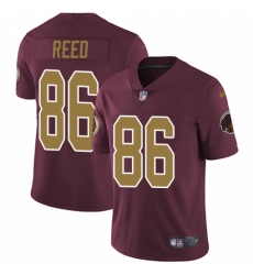Youth Nike Washington Redskins #86 Jordan Reed Burgundy Red/Gold Number Alternate 80TH Anniversary Vapor Untouchable Limited Player NFL Jersey