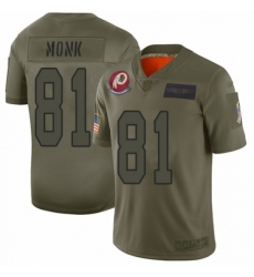 Men's Washington Redskins #81 Art Monk Limited Camo 2019 Salute to Service Football Jersey