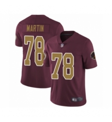 Men's Washington Redskins #78 Wes Martin Burgundy Red Gold Number Alternate 80TH Anniversary Vapor Untouchable Limited Player Football Jersey