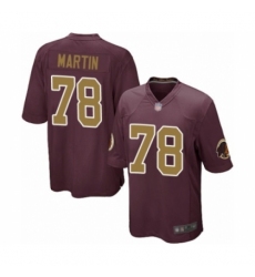 Men's Washington Redskins #78 Wes Martin Game Burgundy Red Gold Number Alternate 80TH Anniversary Football Jersey