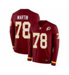 Men's Washington Redskins #78 Wes Martin Limited Burgundy Therma Long Sleeve Football Jersey