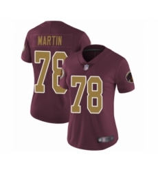 Women's Washington Redskins #78 Wes Martin Burgundy Red Gold Number Alternate 80TH Anniversary Vapor Untouchable Limited Player Football Jersey