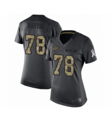 Women's Washington Redskins #78 Wes Martin Limited Black 2016 Salute to Service Football Jersey
