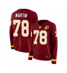 Women's Washington Redskins #78 Wes Martin Limited Burgundy Therma Long Sleeve Football Jersey