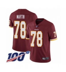 Youth Washington Redskins #78 Wes Martin Burgundy Red Team Color Vapor Untouchable Limited Player 100th Season Football Jersey