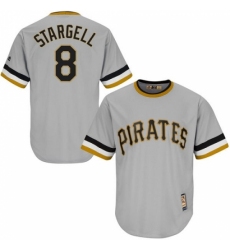 Men's Majestic Pittsburgh Pirates #8 Willie Stargell Authentic Grey Cooperstown Throwback MLB Jersey
