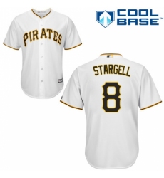 Men's Majestic Pittsburgh Pirates #8 Willie Stargell Replica White Home Cool Base MLB Jersey