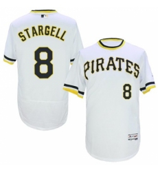 Men's Majestic Pittsburgh Pirates #8 Willie Stargell White Flexbase Authentic Collection Cooperstown MLB Jersey
