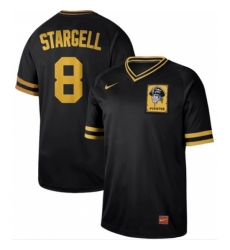 Men's Nike Pittsburgh Pirates #8 Willie Stargell Black Authentic Cooperstown Collection Stitched Baseball Jersey
