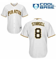 Youth Majestic Pittsburgh Pirates #8 Willie Stargell Replica White Home Cool Base MLB Jersey