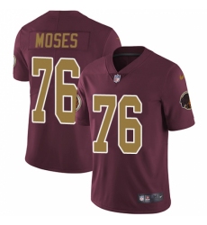 Men's Nike Washington Redskins #76 Morgan Moses Burgundy Red/Gold Number Alternate 80TH Anniversary Vapor Untouchable Limited Player NFL Jersey