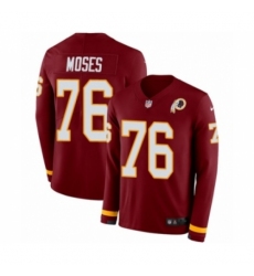 Men's Nike Washington Redskins #76 Morgan Moses Limited Burgundy Therma Long Sleeve NFL Jersey