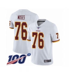 Men's Washington Redskins #76 Morgan Moses White Vapor Untouchable Limited Player 100th Season Football Jersey