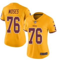 Women's Nike Washington Redskins #76 Morgan Moses Limited Gold Rush Vapor Untouchable NFL Jersey