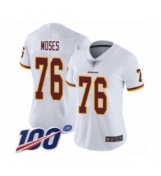 Women's Washington Redskins #76 Morgan Moses White Vapor Untouchable Limited Player 100th Season Football Jersey