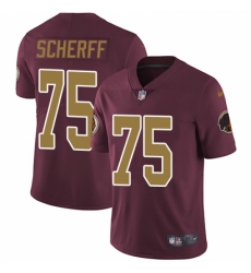 Men's Nike Washington Redskins #75 Brandon Scherff Burgundy Red/Gold Number Alternate 80TH Anniversary Vapor Untouchable Limited Player NFL Jersey