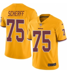 Men's Nike Washington Redskins #75 Brandon Scherff Limited Gold Rush Vapor Untouchable NFL Jersey