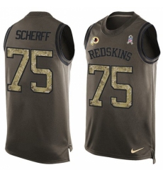 Men's Nike Washington Redskins #75 Brandon Scherff Limited Green Salute to Service Tank Top NFL Jersey