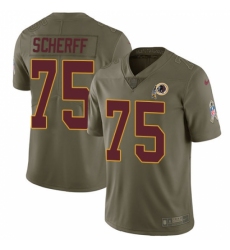 Men's Nike Washington Redskins #75 Brandon Scherff Limited Olive 2017 Salute to Service NFL Jersey