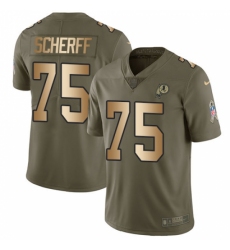 Men's Nike Washington Redskins #75 Brandon Scherff Limited Olive/Gold 2017 Salute to Service NFL Jersey