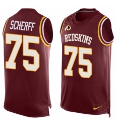 Men's Nike Washington Redskins #75 Brandon Scherff Limited Red Player Name & Number Tank Top NFL Jersey