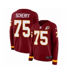 Women's Nike Washington Redskins #75 Brandon Scherff Limited Burgundy Therma Long Sleeve NFL Jersey