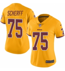 Women's Nike Washington Redskins #75 Brandon Scherff Limited Gold Rush Vapor Untouchable NFL Jersey