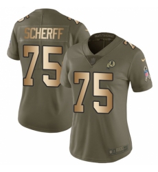 Women's Nike Washington Redskins #75 Brandon Scherff Limited Olive/Gold 2017 Salute to Service NFL Jersey