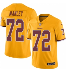 Men's Nike Washington Redskins #72 Dexter Manley Limited Gold Rush Vapor Untouchable NFL Jersey