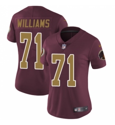 Women's Nike Washington Redskins #71 Trent Williams Burgundy Red/Gold Number Alternate 80TH Anniversary Vapor Untouchable Limited Player NFL Jersey