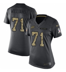 Women's Nike Washington Redskins #71 Trent Williams Limited Black 2016 Salute to Service NFL Jersey