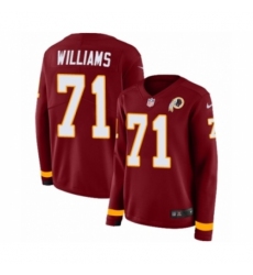 Women's Nike Washington Redskins #71 Trent Williams Limited Burgundy Therma Long Sleeve NFL Jersey