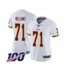 Women's Washington Redskins #71 Trent Williams White Vapor Untouchable Limited Player 100th Season Football Jersey